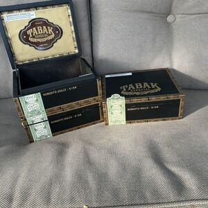 Lot Of 3 Tabak Especial by Drew Estate Empty Cigar Boxes Black & Gold